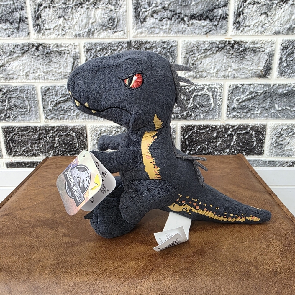 Jurassic World Black Velociraptor Plush Toy - Soft Kids Dino